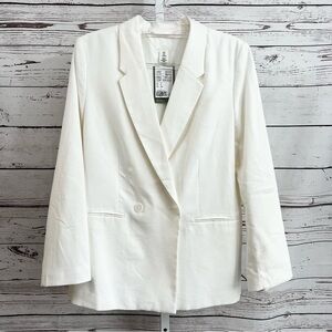 H&M Women's White Blazer Jacket Size Small NWT